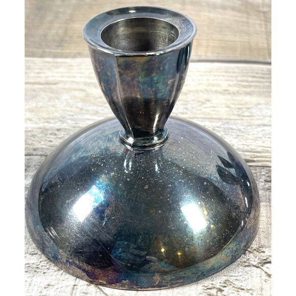 Oneida Silversmiths Silver Plated Art Deco MCM Candle Holders Set of 4 Vintage - Picture 12 of 13